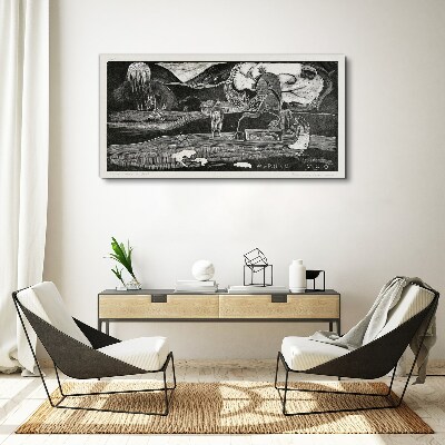 Foto auf leinwand Landschaft mit Figur und Natur