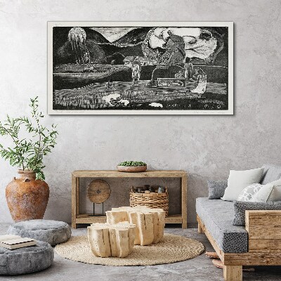 Foto auf leinwand Landschaft mit Figur und Natur