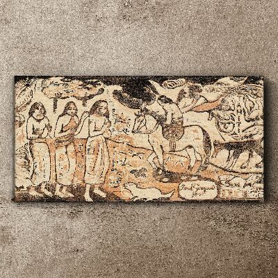 Foto leinwand Historische Szene vor der Kulisse der Natur