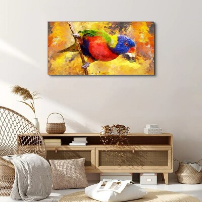 Foto leinwand Bunter Papagei auf dem Sonnenhintergrund