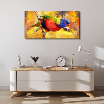 Foto leinwand Bunter Papagei auf dem Sonnenhintergrund