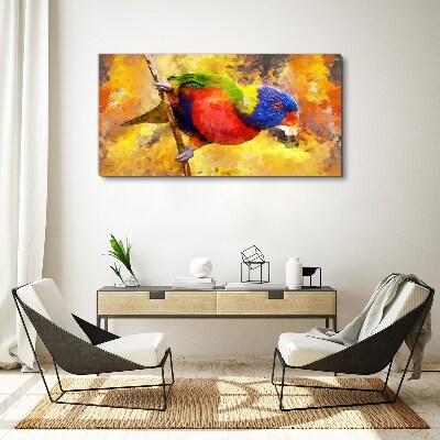 Foto leinwand Bunter Papagei auf dem Sonnenhintergrund