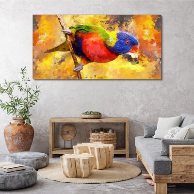 Foto leinwand Bunter Papagei auf dem Sonnenhintergrund