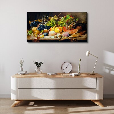 Foto auf leinwand Stillleben mit Früchten und einem Gefäß