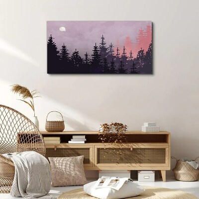 Foto leinwand Sonnenuntergang im Wald