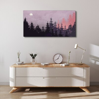 Foto leinwand Sonnenuntergang im Wald