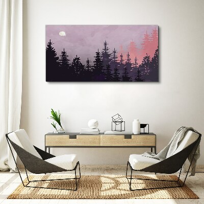 Foto leinwand Sonnenuntergang im Wald