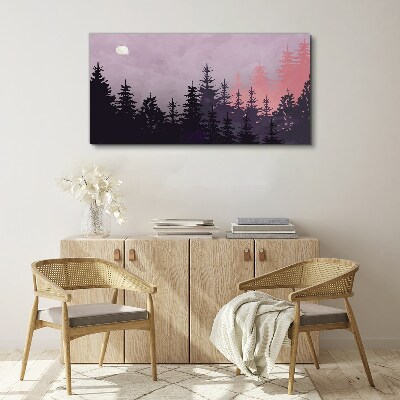 Foto leinwand Sonnenuntergang im Wald