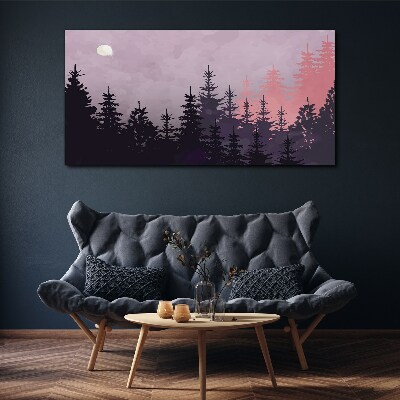 Foto leinwand Sonnenuntergang im Wald