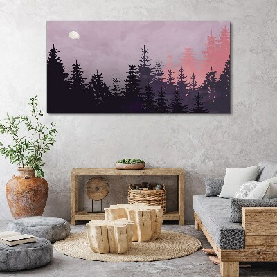 Foto leinwand Sonnenuntergang im Wald