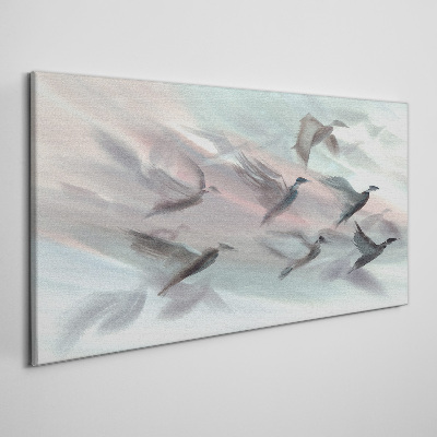Bild auf leinwand Vogelflug in pastellfarbener Aura