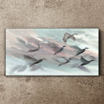 Bild auf leinwand Vogelflug in pastellfarbener Aura