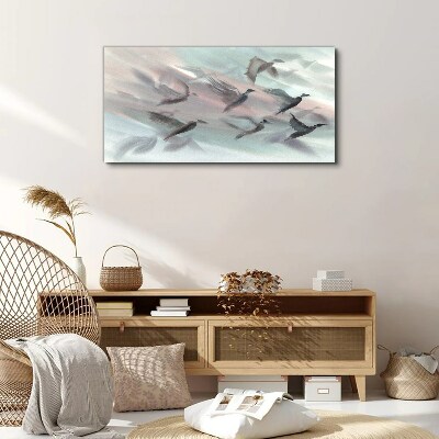 Bild auf leinwand Vogelflug in pastellfarbener Aura