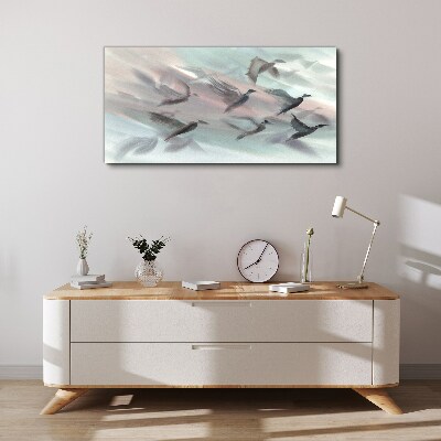 Bild auf leinwand Vogelflug in pastellfarbener Aura