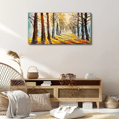 Foto auf leinwand Herbstliche Baumallee