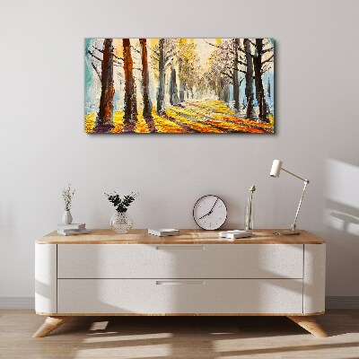 Foto auf leinwand Herbstliche Baumallee