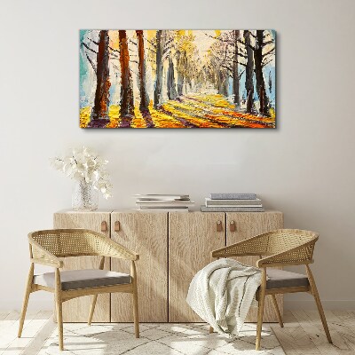 Foto auf leinwand Waldbäume malen