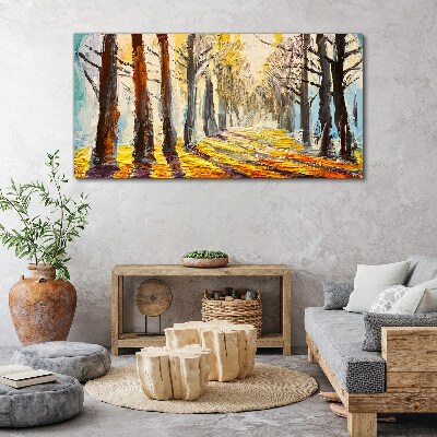 Foto auf leinwand Herbstliche Baumallee