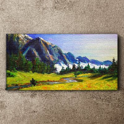Foto auf leinwand Berglandschaft in Frühlingsfarben