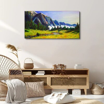 Foto auf leinwand Berglandschaft in Frühlingsfarben