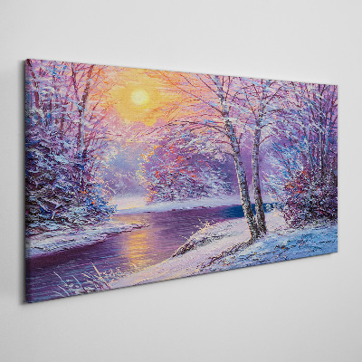 Foto auf leinwand Winterlandschaft am Morgen