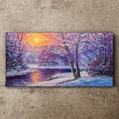 Foto auf leinwand Winterlandschaft am Morgen