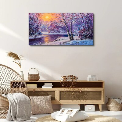 Foto auf leinwand Winterlandschaft am Morgen