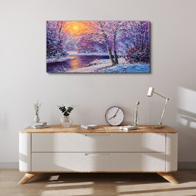 Foto auf leinwand Winterlandschaft am Morgen