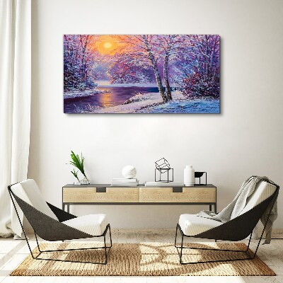 Foto auf leinwand Winterlandschaft am Morgen