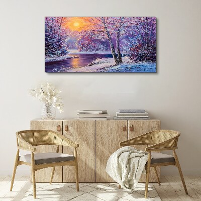 Foto auf leinwand Winterlandschaft am Morgen
