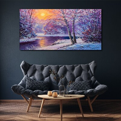 Foto auf leinwand Winterlandschaft am Morgen