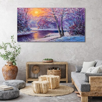 Foto auf leinwand Winterlandschaft am Morgen