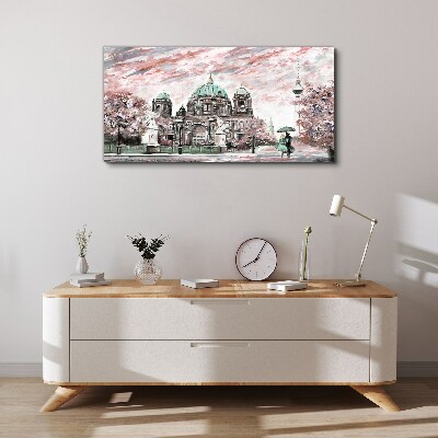 Foto auf leinwand Berliner Architektur in Frühlingsfarben