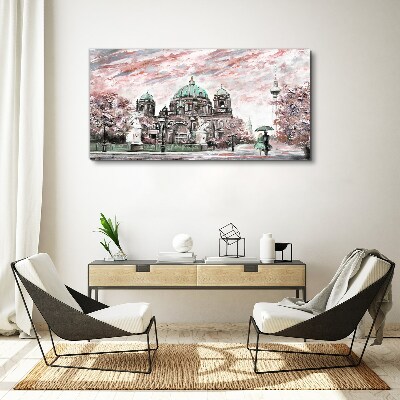 Foto auf leinwand Berliner Architektur in Frühlingsfarben