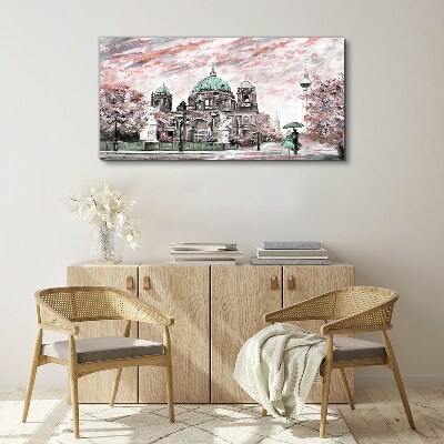 Foto auf leinwand Berliner Architektur in Frühlingsfarben
