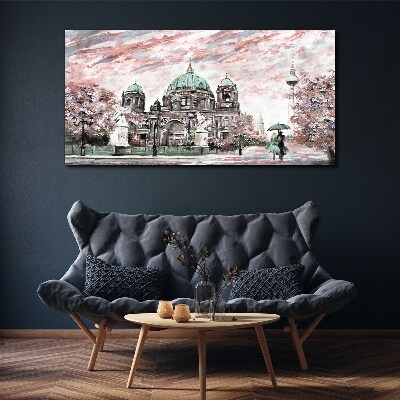 Foto auf leinwand Berliner Architektur in Frühlingsfarben