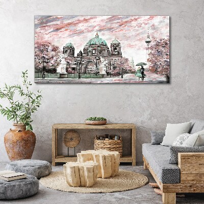Foto auf leinwand Berliner Architektur in Frühlingsfarben