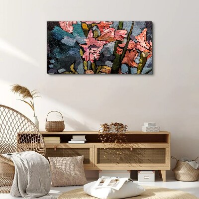 Foto auf leinwand Blumenlandschaft in Rosatönen