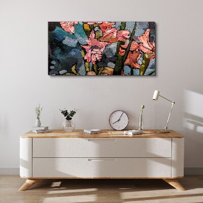 Foto auf leinwand Blumenlandschaft in Rosatönen