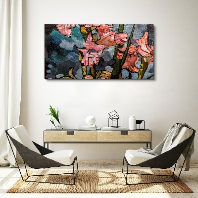 Foto auf leinwand Blumenlandschaft in Rosatönen