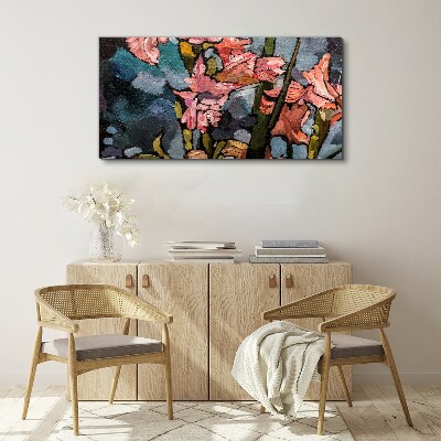 Foto auf leinwand Blumenlandschaft in Rosatönen