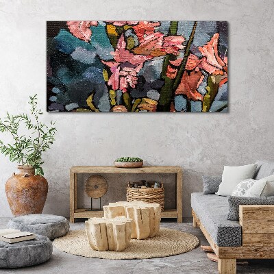 Foto auf leinwand Blumenlandschaft in Rosatönen