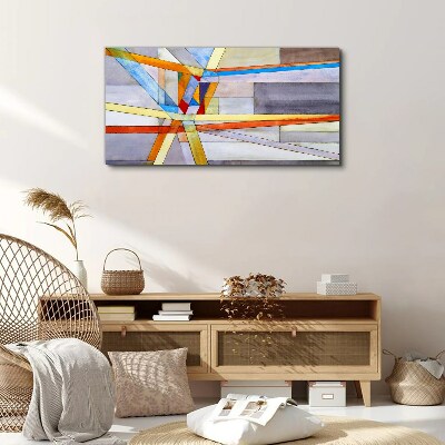 Foto auf leinwand Geometrie farbiger Linien