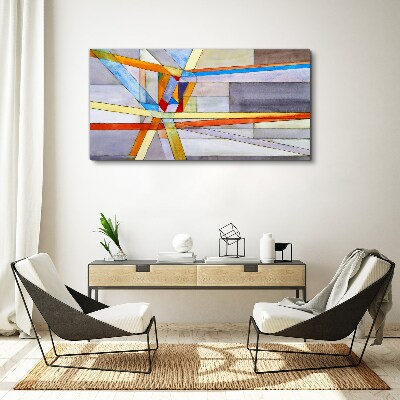 Foto auf leinwand Geometrie farbiger Linien