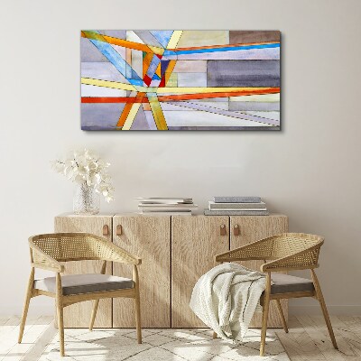 Foto auf leinwand Geometrie farbiger Linien