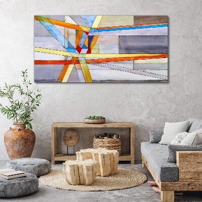 Foto auf leinwand Geometrie farbiger Linien