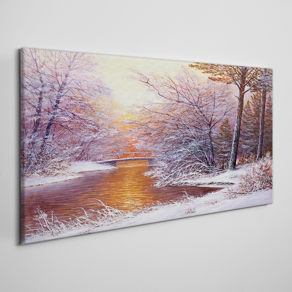 Fotobilder Winterlandschaft mit einem Fluss