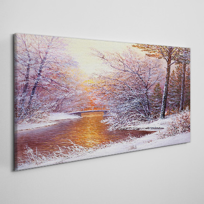 Fotobilder Winterlandschaft mit einem Fluss
