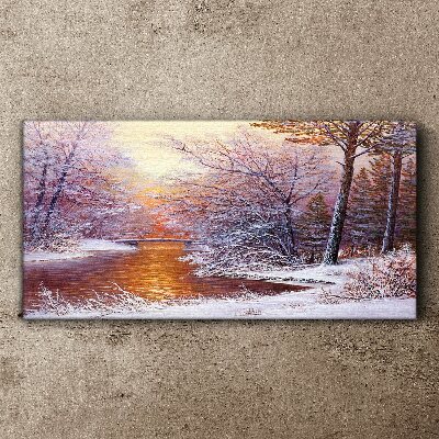 Fotobilder Winterlandschaft mit einem Fluss
