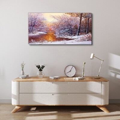 Fotobilder Winterlandschaft mit einem Fluss